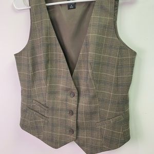 New York & Co Vest sz 4 EUC! Brown/cream/blue